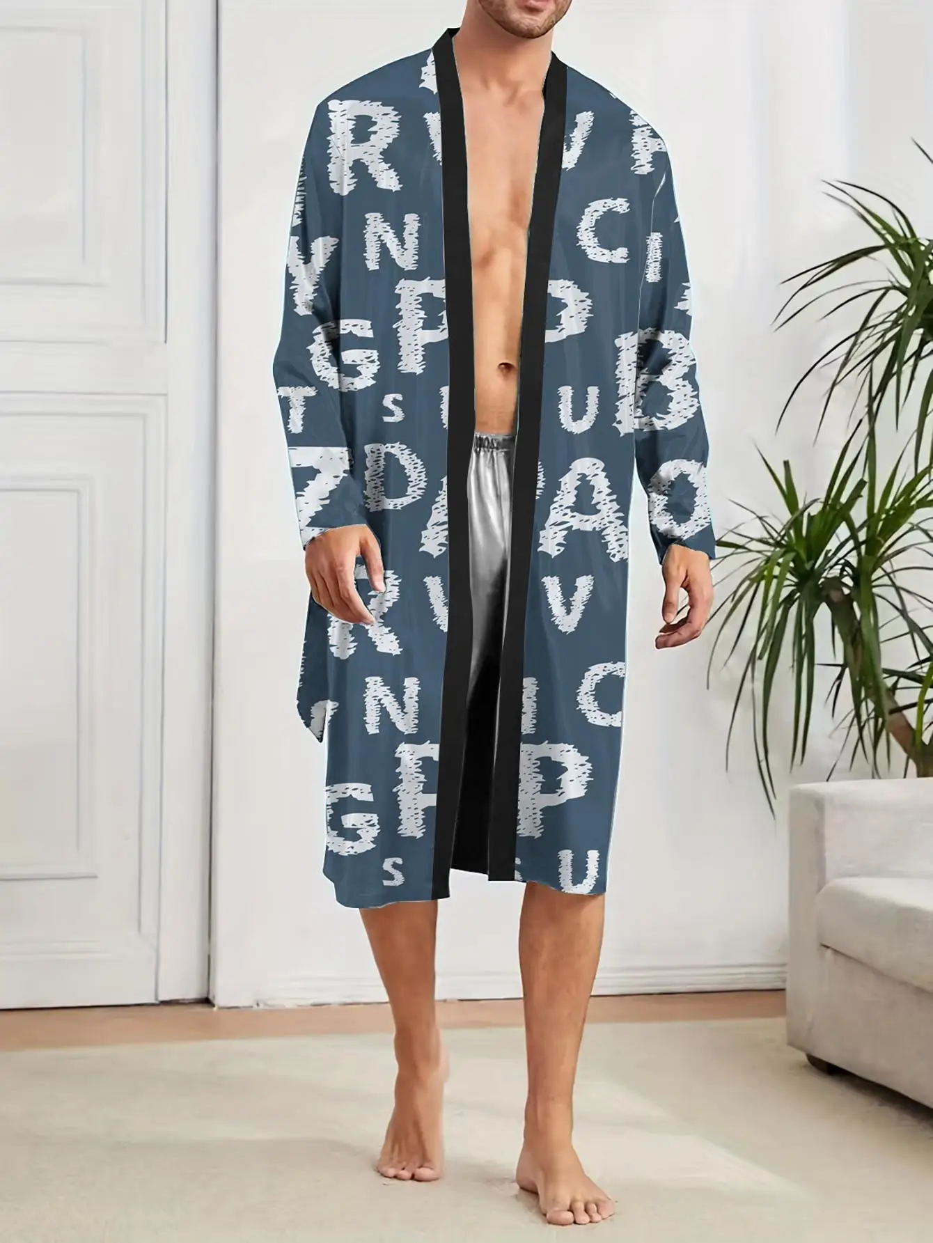1pcs Men's Robes 2026 Spring/Summer Graphic Breathable dressing gown Robes Shower robe 3D Printed sleepwear Funny pajamas