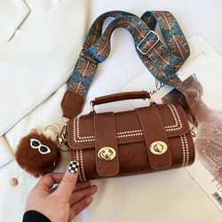 Popular Texture Small Bag Women's New Fashion Crossbody Bag Senior Sense Fashion Boston Cylinder Bag