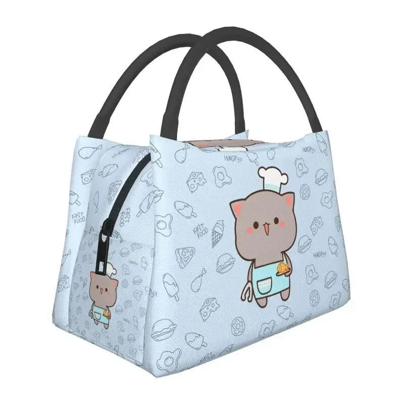 Funny Cooking Master Goma Insulated Lunch Bag for Outdoor Picnic Mochi Cat Resuable Cooler Thermal Lunch Box Women