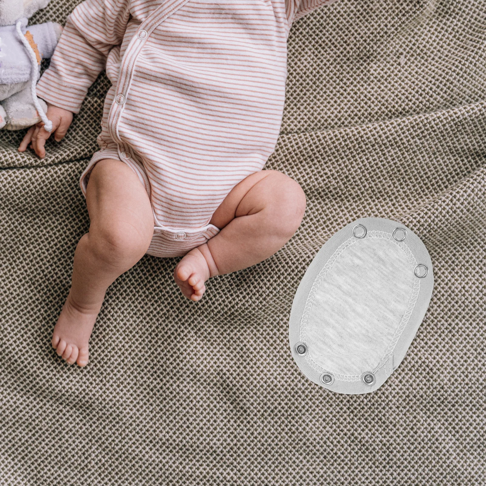 

Baby Jumpsuit Extensions 1Pc Infant Bodysuit Romper Snap Extender Fabric Gray Single Layer Practical Comfort Soft Breathable