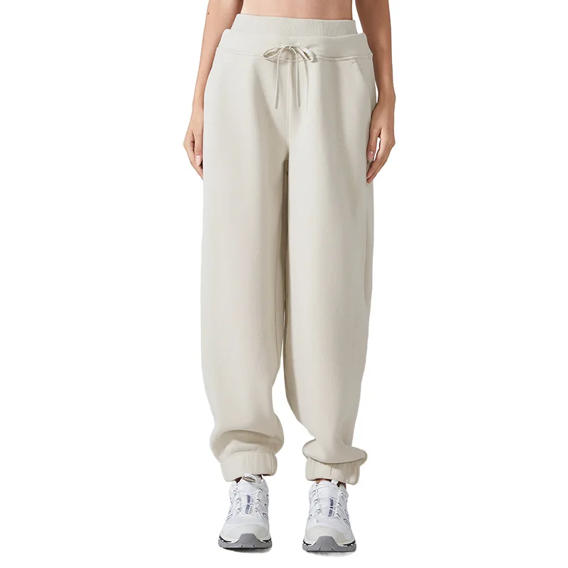 

New fashionable velvet warm sports pants Trousers fashionable and versatile casual sweatpants loose leg-tie fitness yoga pants