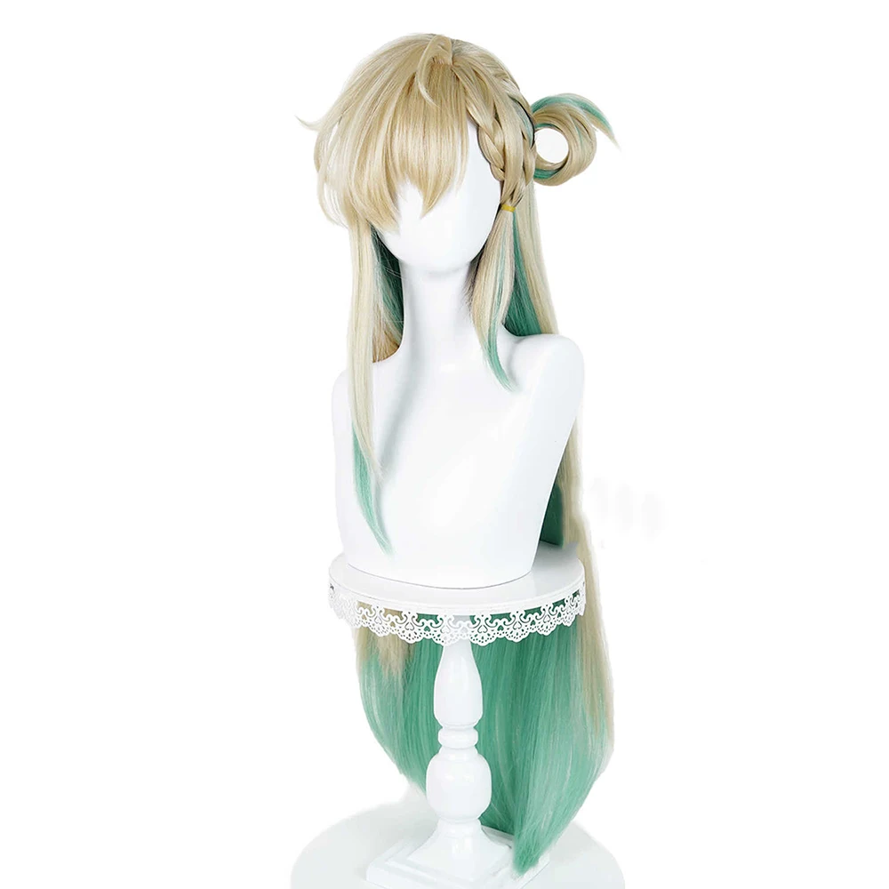 Juego Wuthering Waves LYNAE peluca de Cosplay para mujer, pelo largo degradado dorado y verde, pelucas sintéticas resistentes al calor, accesorio para fiesta de Carnaval