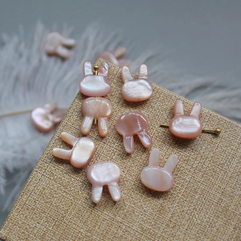 5pcs / bag natural mother-of-pearl loose beads 10x12mm vertical hole rabbit head jewelry making DIY necklace brooch accessories