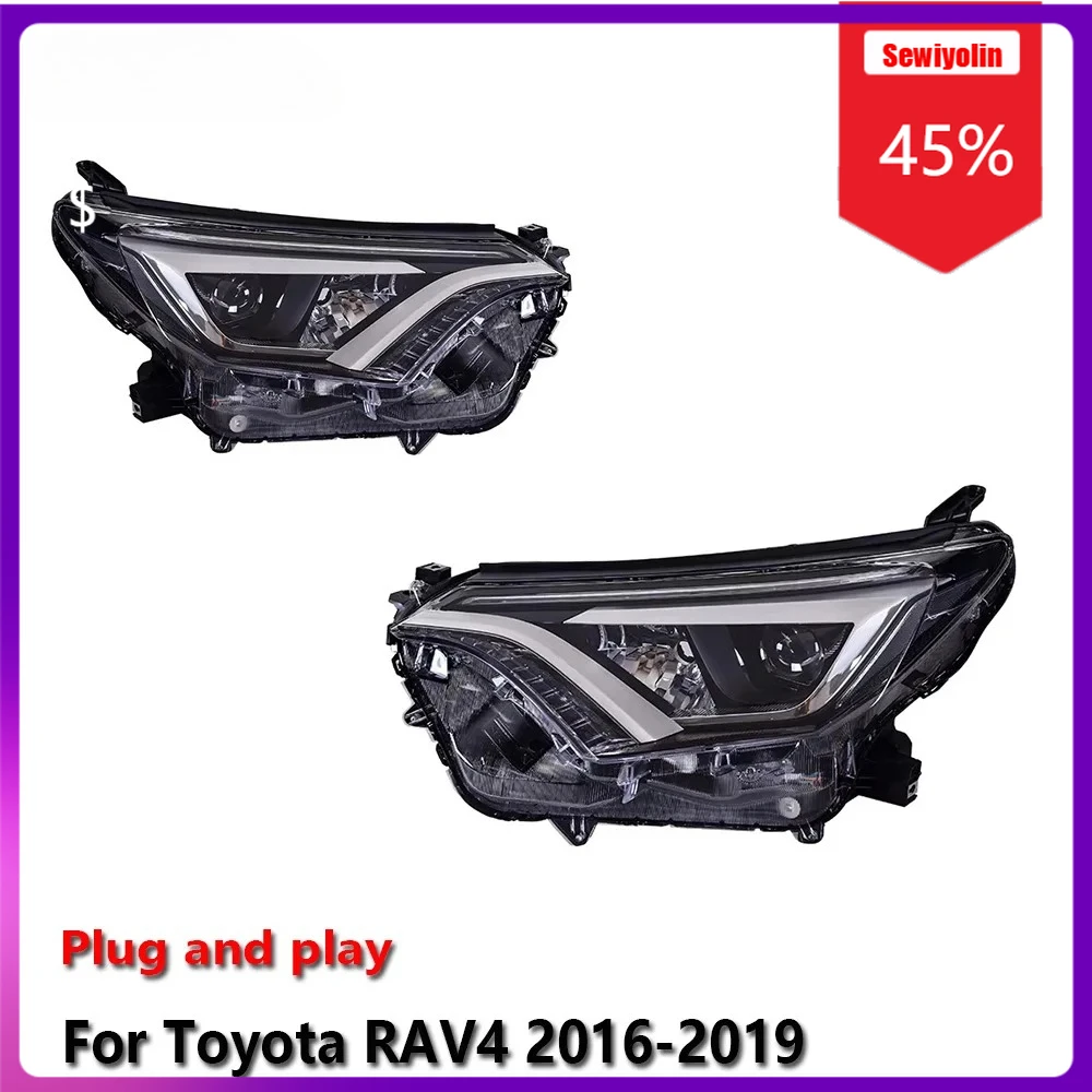 

Автомобильные светодиодные лампы Sewiyolin в сборе для Toyota RAV4 2016-2019, противотуманные фары DRL, стоп-сигналы поворота