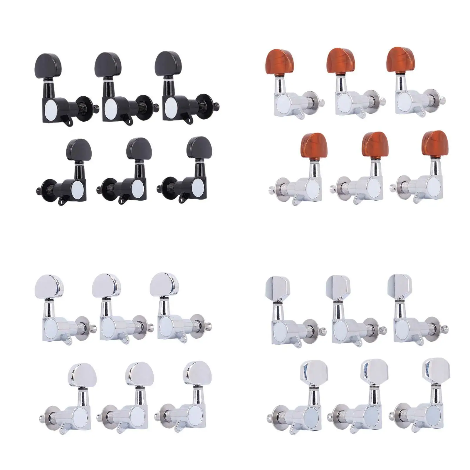 6Pcs 3L3R Guitar Tuning Pegs Guitar String Tuning Pegs Machine Sealed Guitar String Tuning Pegs for Guitars Accessory Parts