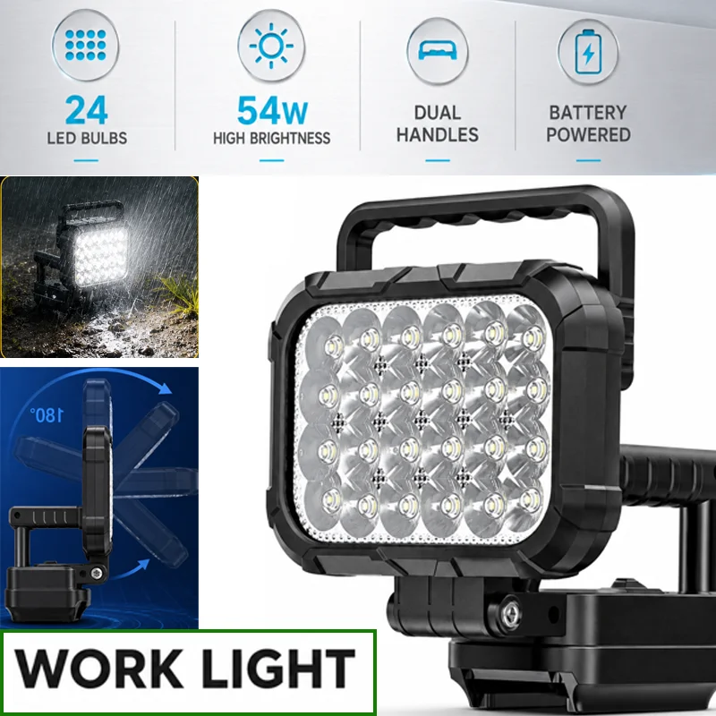 4 inch Cordless LED Work Lights For Makita 14.4V 18V Li-ion Battery Lamp With USB Outdoor Flashlight Lantern Camping