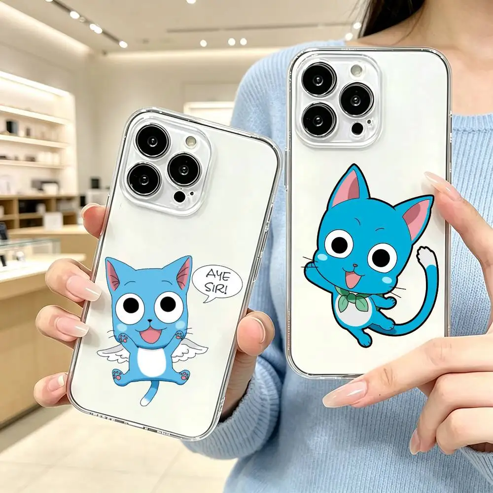 Fairy T-Tail Happy  Phone Case Transparent Silicone Soft For iPhone18 17 16 15 14 13 12 11 Mini Pro Max Plus Gift