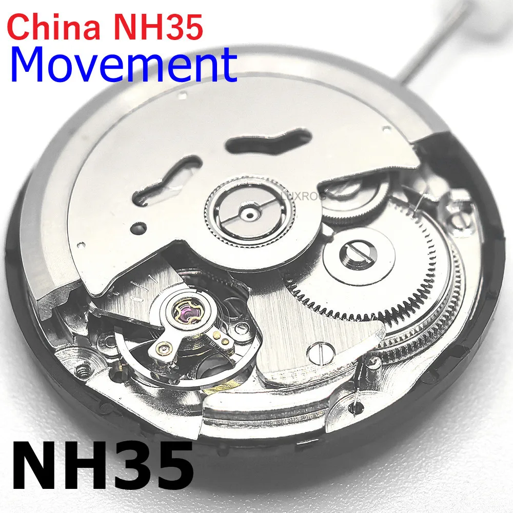 حركة NH35 الصينية يمكن أن تحل محل حركة NH35 اليابانية عند الساعة 3 تاريخ أبيض عالي الدقة ميكانيكي أوتوماتيكي NH35A