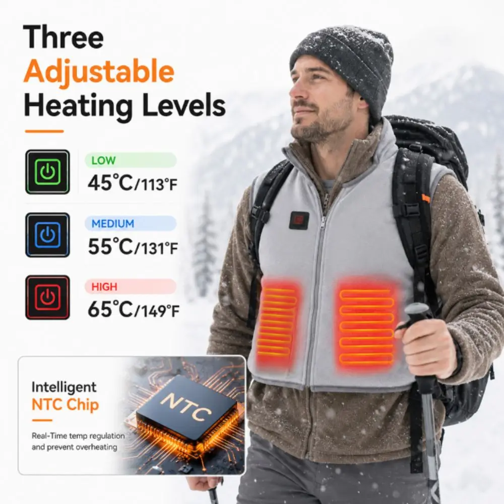 USB Heated Heated Shawl Heat-resistant 3 Temperature Settings Heating Vest Wrap Protective Shoulder Blanket
