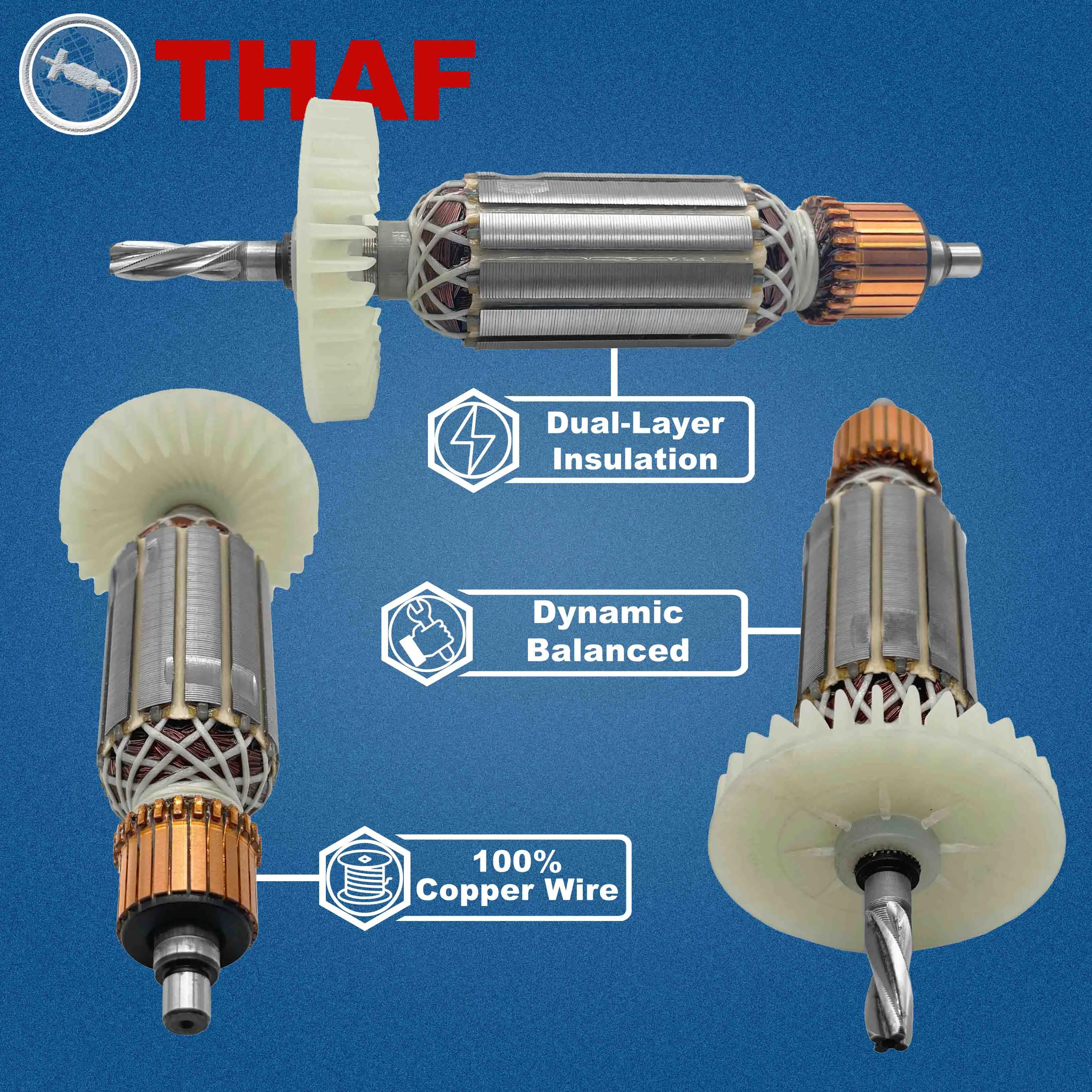 AC220V-240V Inducido Reemplazar Para Makita Taladradora De Percusion HP1620 HP1641 HP1640 HP1621