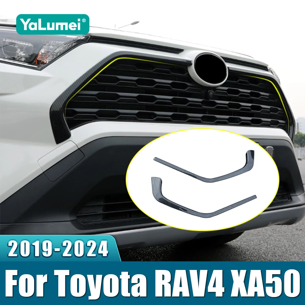 For Toyota RAV4 XA50 2019 2020 2021 2022 2023 2024 RAV 4 Hybrid ABS Car Front Grille Grills Decoration Cover Frame Accessories