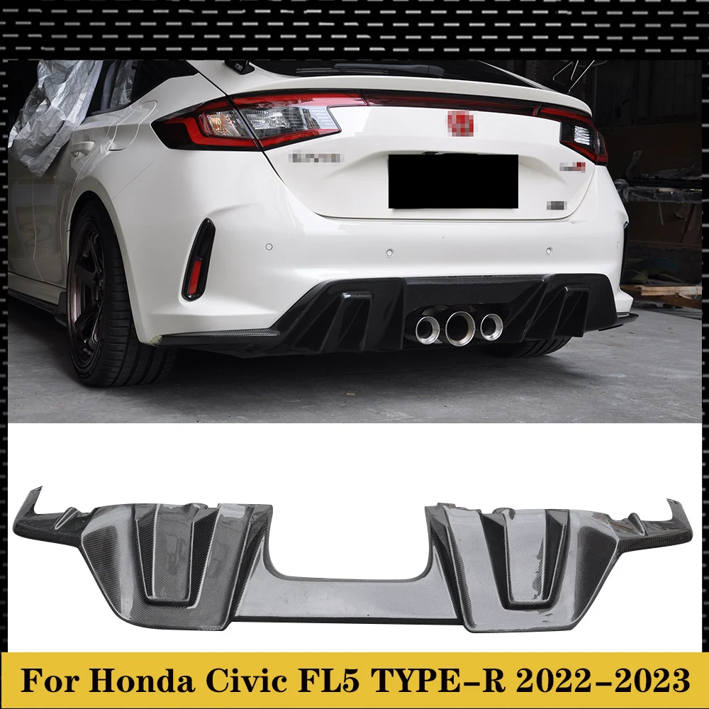 For Honda Civic FL5 Type-R 2022-2023 Carbon Fiber OTD Style Diffuser Rear Bumper Lip Spoiler Splitters Auto Tuning