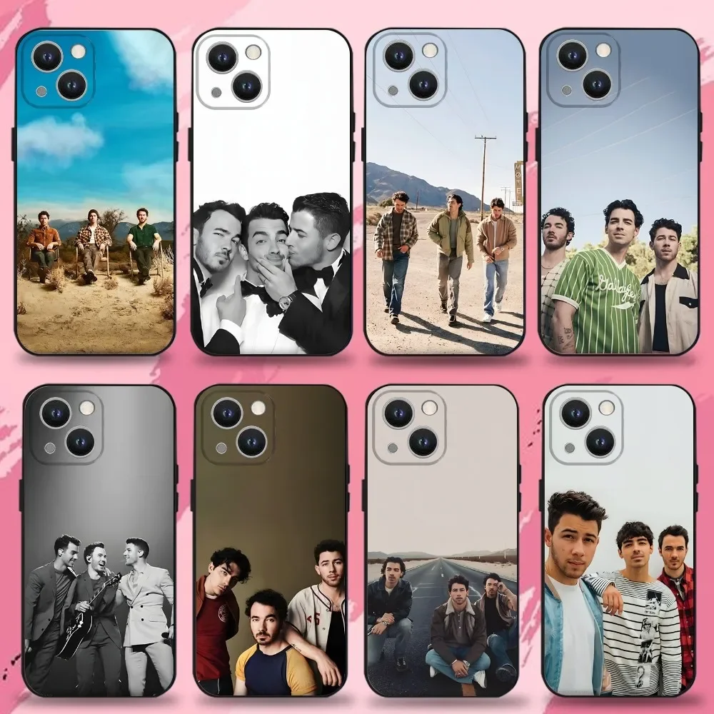 Funda de teléfono J-Jonas B-Brothers Band para iPhone 16,15,14,13,12,11 Plus,Pro Max,XS,X,XR,SE,Mini,8,7, funda negra de silicona suave