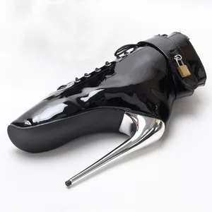 Botas de balé fetiche de salto alto de 7 polegadas com alça envoltória na altura do tornozelo 12 principais vendas bota de resgate - №4