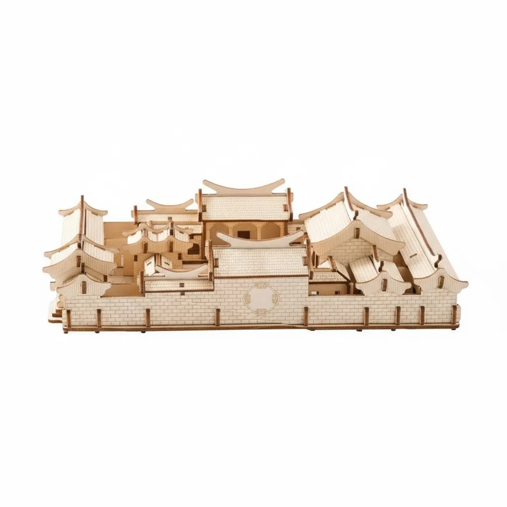 OUZEY ชุดตัวต่อ 3 มิติ บ้านจีนแบบลานภายใน - แบบจำลองสถาปัตยกรรมไม้ซีเหย่หยวน ชุดประกอบคลายเครียดสำหรับผู้ใหญ่และวัยรุ่นอายุ 14 ปีขึ้นไป