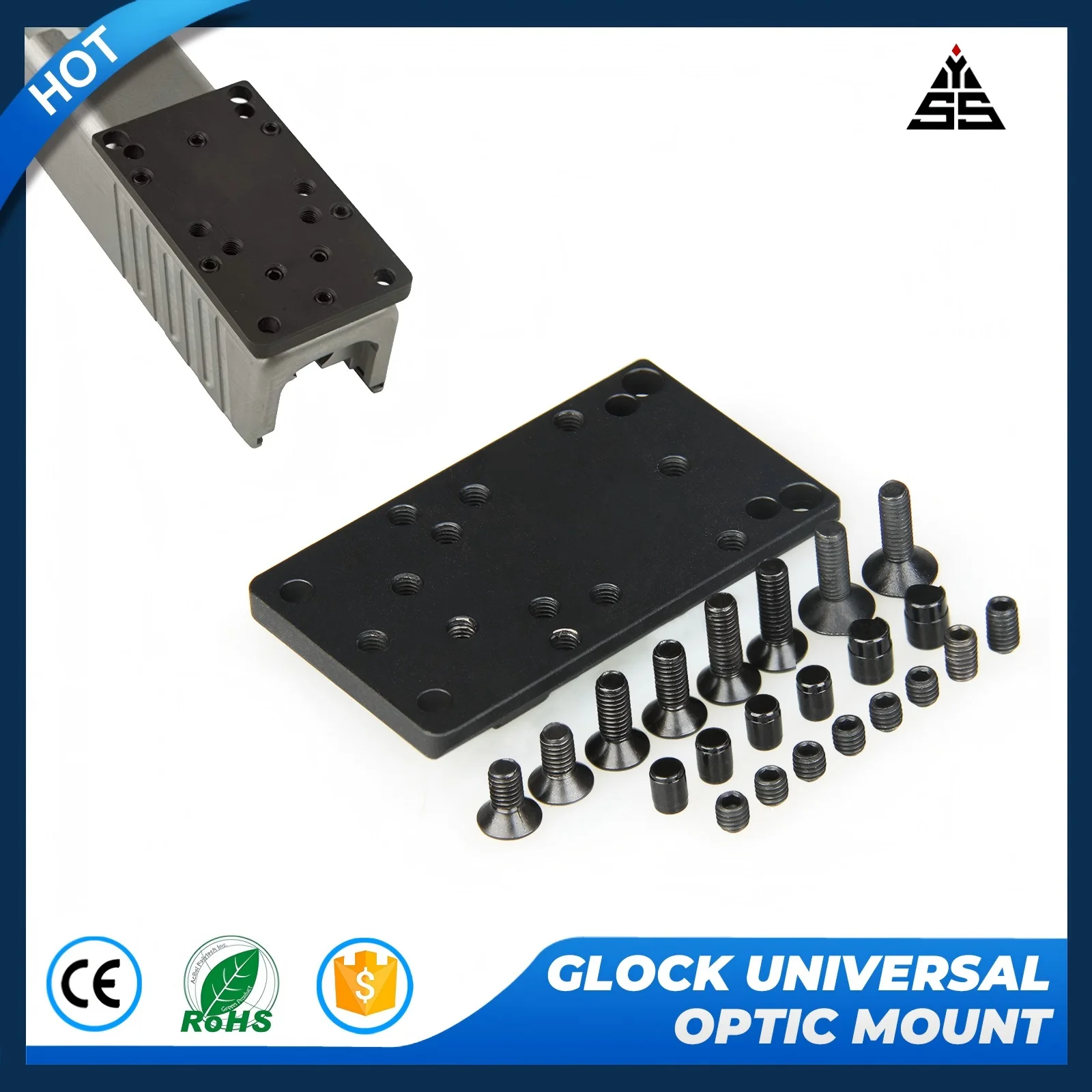 

YSS GLOCK Zero-Cut Mount｜Tactical Steel Base for Gen1-5｜No-Slide-Mod Optic Platform