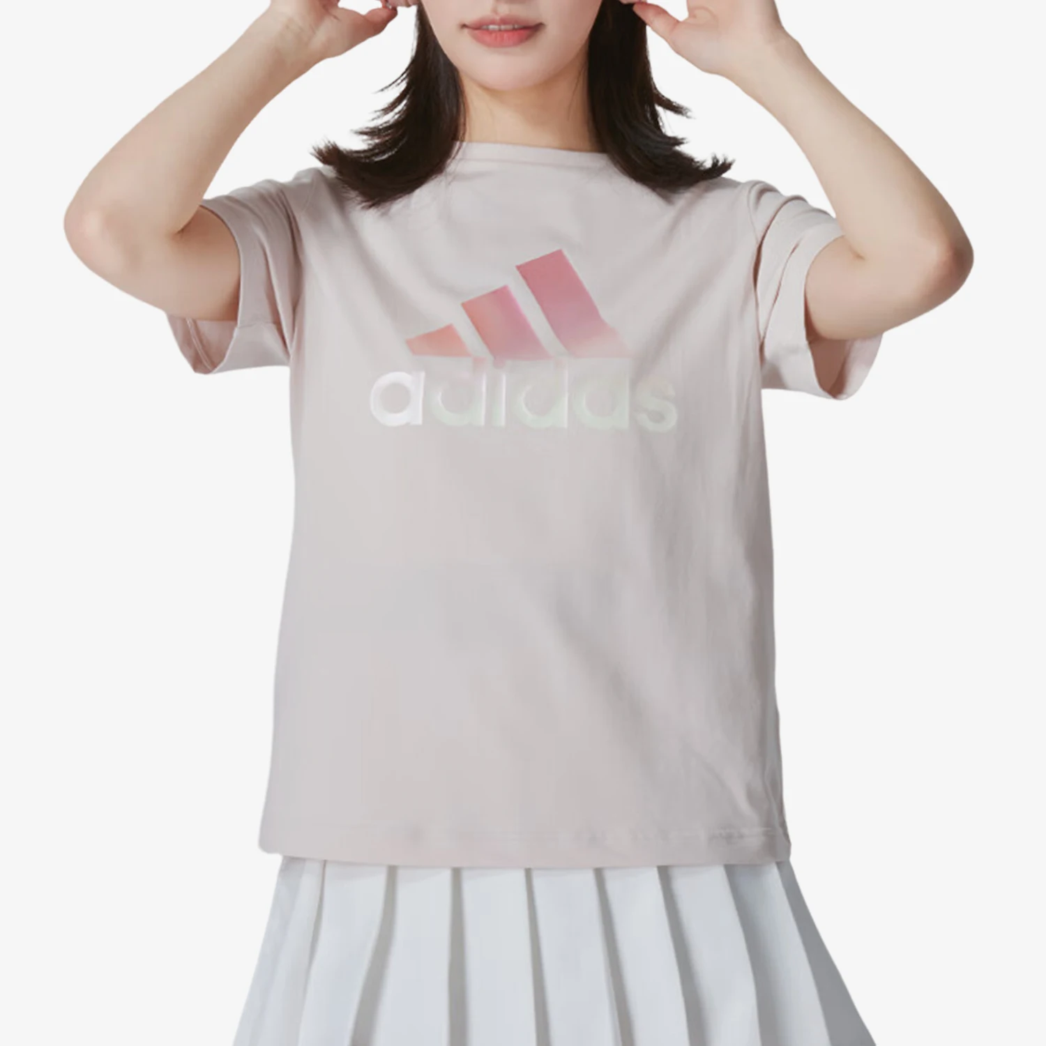 

Adidas Official Authentic 2024 New Women's Sporty Print Fashion Short Sleeve T-Shirt IM8886