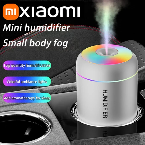 Imagen 2 del producto Xiaomi-Mini humidificador de aire para coche, difusor de Aroma eléctrico USB, purificador de aceites esenciales, generador de niebla de aromaterapia, luces en el coche y el hogar