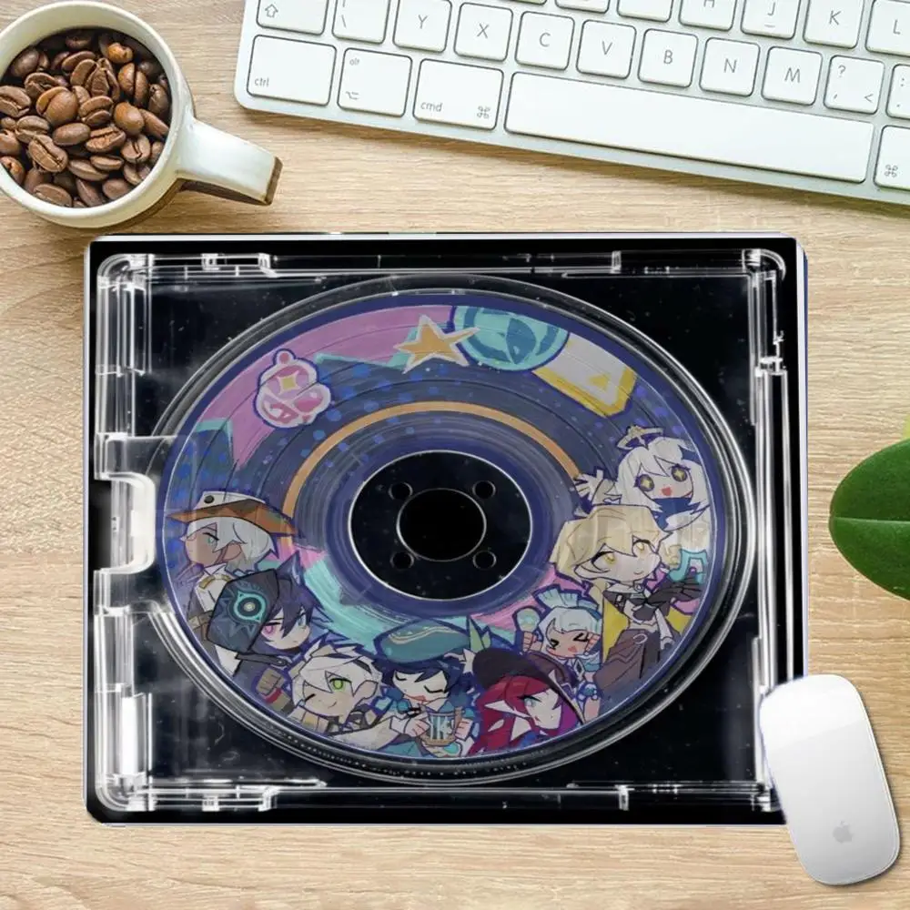 Retro Anime Music Compact Disc Disc Case Art Mousepad Compatible With Laptop Bedroom Learning Keyboard Pad