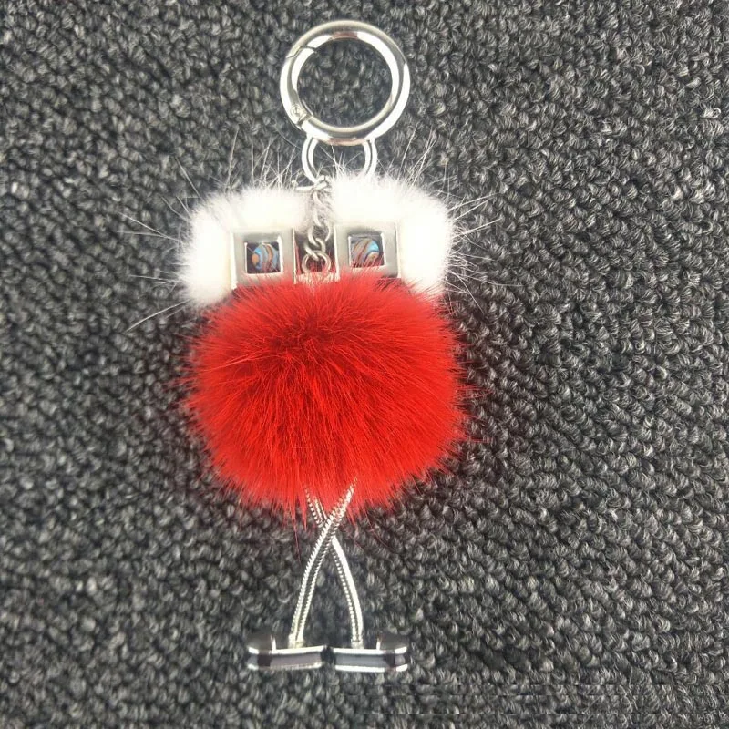 Fluffy Chick Square Glasses Cartoon Stuffed Bag Ornament Keychain