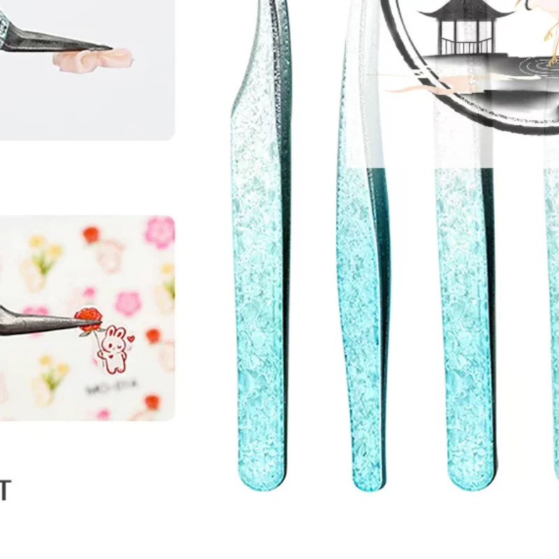 2 قطعة ملاقط رمش الجليد زهرة مكافحة ساكنة ثلاثية الأبعاد دقيقة الحاجب تطعيم الرموش الصناعية تمديد لوازم ماكياج الملقط أدوات #1