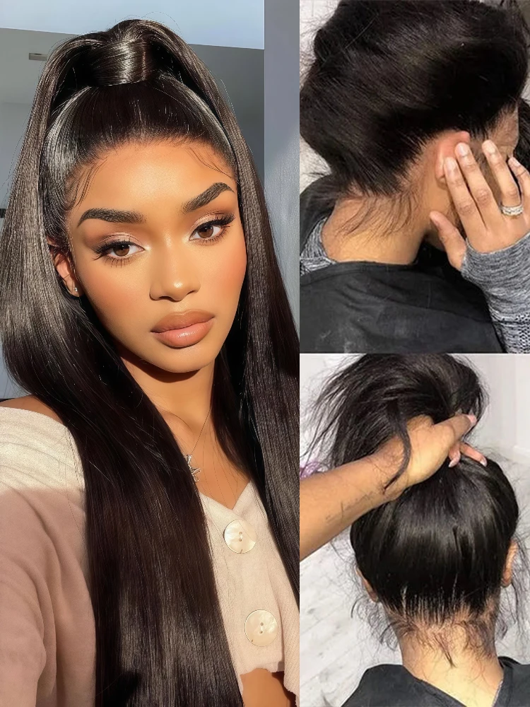 

Invisi-Drawstring Strap 360 Full Lace Front Human Hair Wigs Pre Plucked 13x4 5x5 HD Lace Closure Black glueless Wig Human Hair