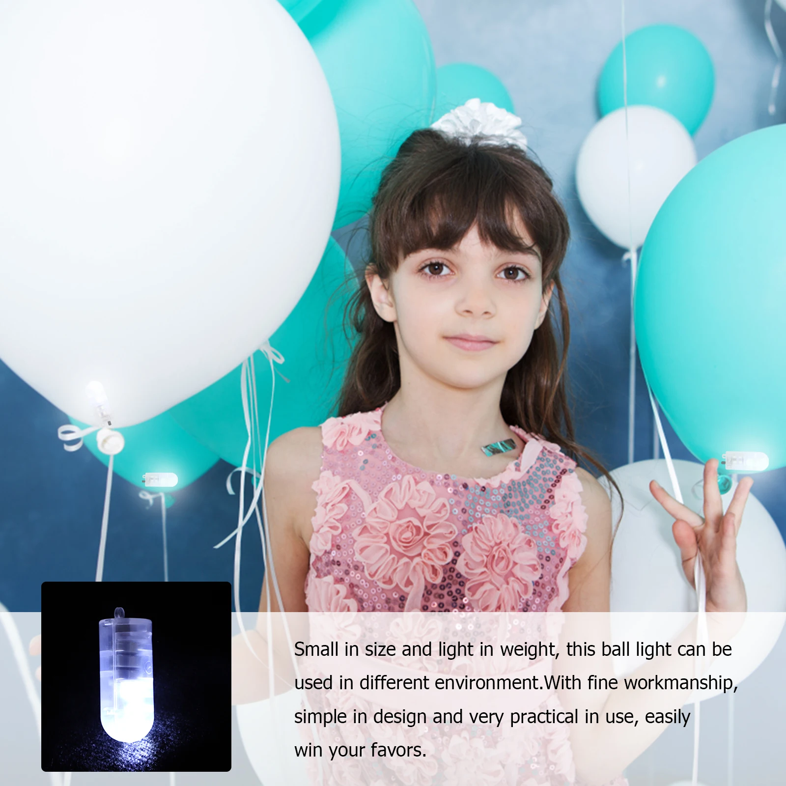 

50pcs LED Balloon Lights Tiny Round Transparent Plastic Operated for Wedding Party Christmas Halloween Decor Desktop