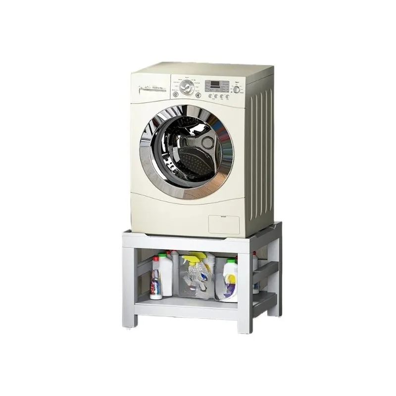 Universal Washing Machine Pedestal Stand with Storage Shelf Non-Slip Base for Top Load Heavy Duty Floor-standing Leveling Feet