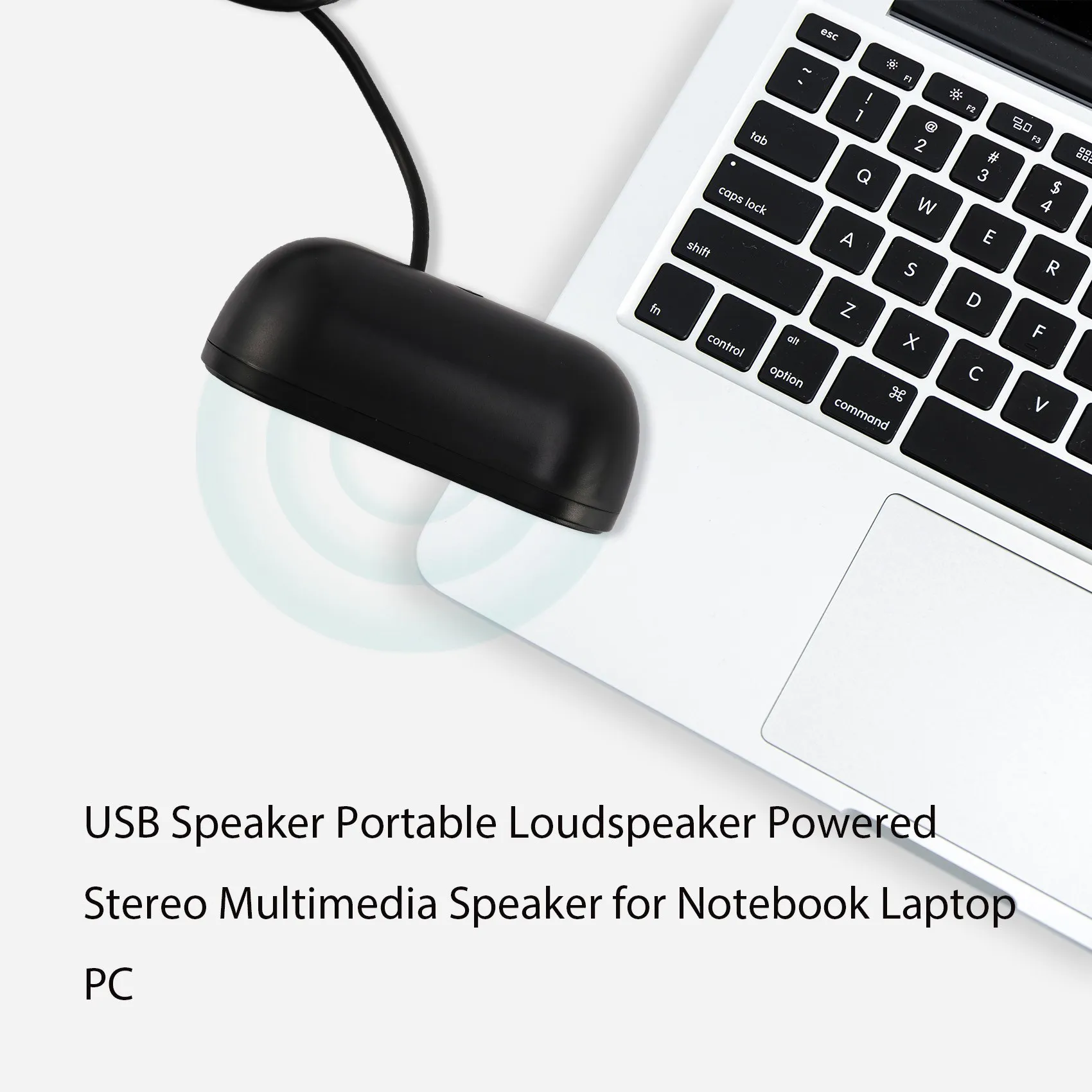 USB Speaker Portable Loudspeaker Powered Stereo Multimedia Speaker for Notebook Laptop PC(Black)