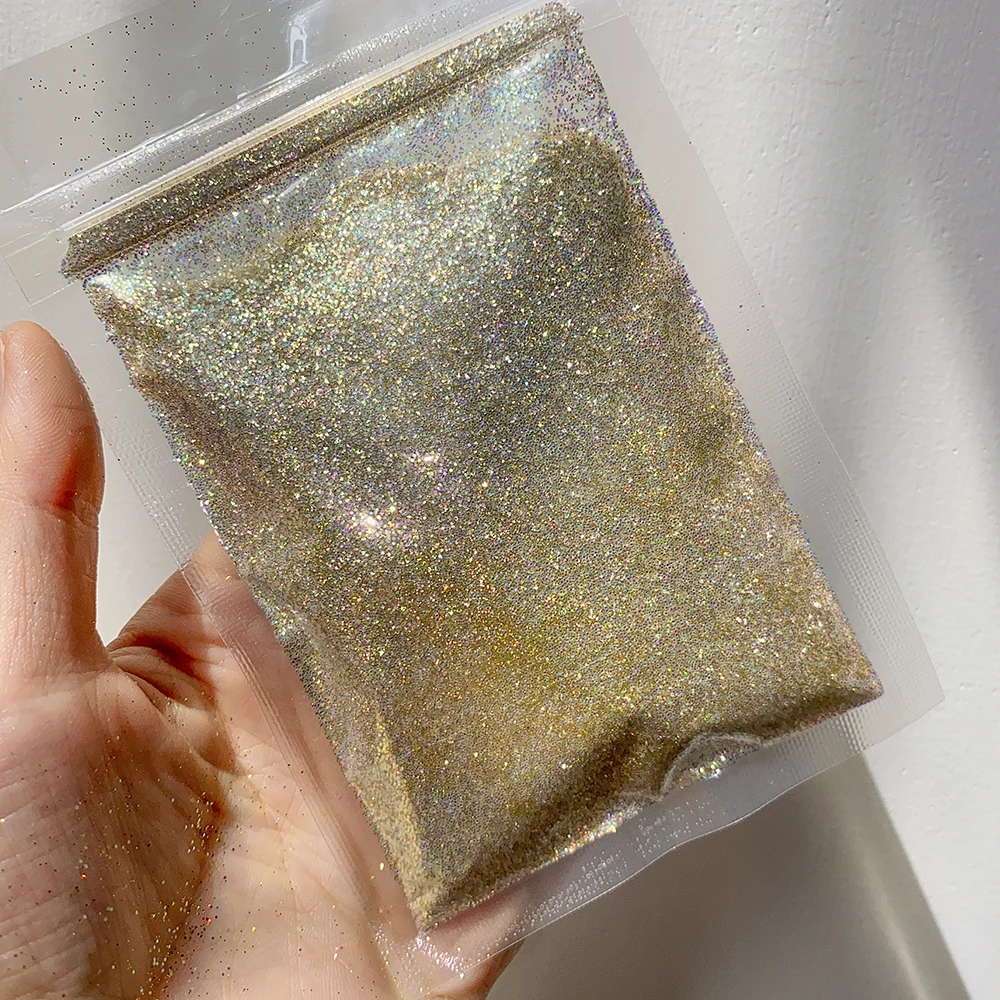 10g Glitter for Nail Holographic Powder Sparkly Fine Pigment Dust 3D Iridescent UV Gel Nail Polishing Decoration