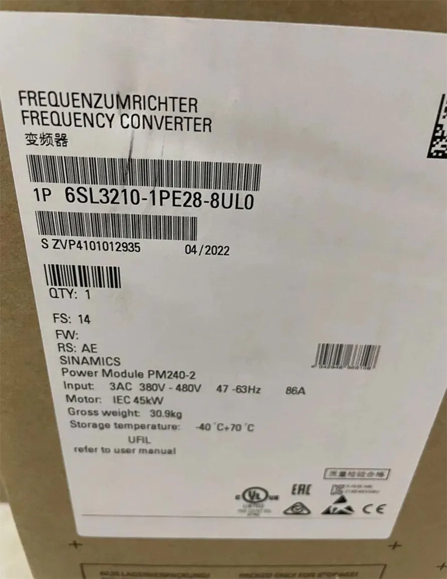 

Brand new 6SL3210-1PC24-2UL0 6SL3211-1PE27-5UL0 6SL3210-1PE28-8UL0 One Year Warranty