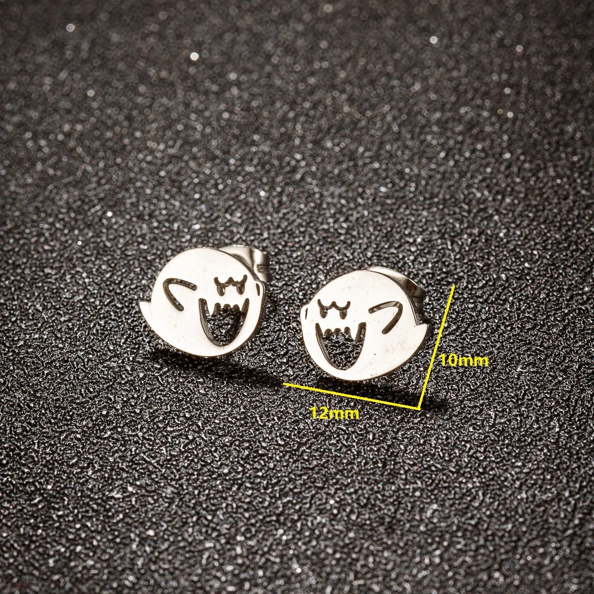 Cute Playful Small Monster Stainless Steel Earrings For Women Girls Simple Chic Halloween Party Jewelry Accessories Gift