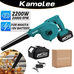 Kamolee Tools-Souffleur électrique sans fil pliable, aspirateur et dépoussiéreur, batterie Makita 18V, 2 en 1, 20000