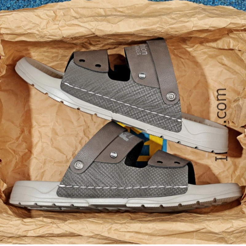 شباشب عصرية جديدة صيفية رائعة للرجال على الموضة، صنادل كاجوال خفيفة الوزن وقابلة للتنفس للاستخدام على الشاطئ والخارج #3