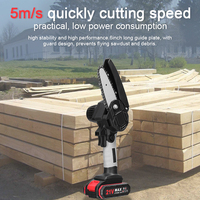 21V Cordless Electric Chainsaw 6 Inch Mini Brush Motor Pruning Saw One-Handed Wood Cutting Tool for Garden Orchard EU Warehouse