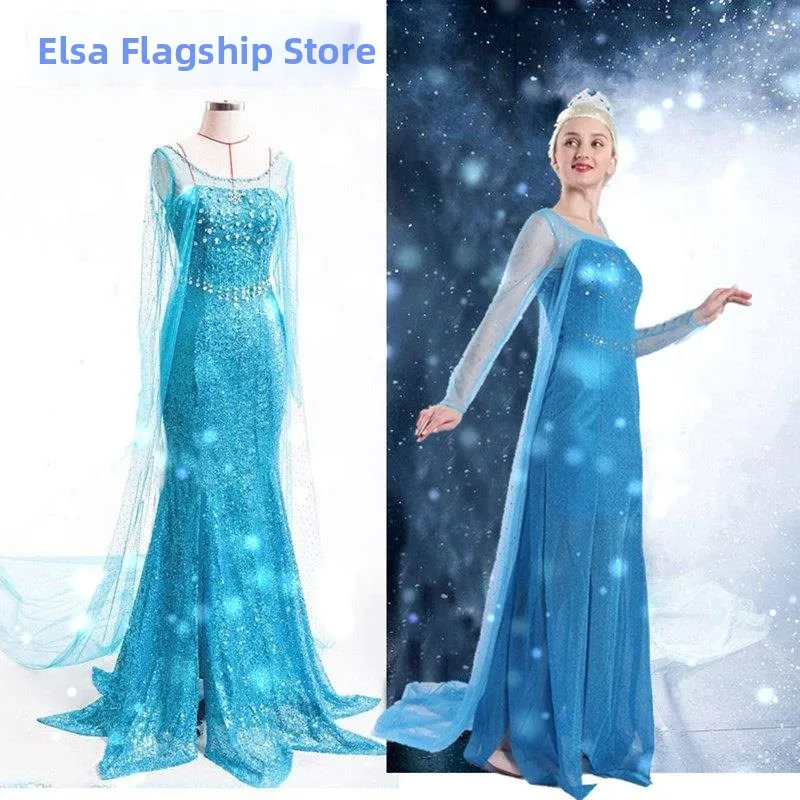 

Adult Halloween Performance Dress Elsa Princess Skirt Queen Elsas Outfit Polyester Material Traditional Chinese Stage ...
