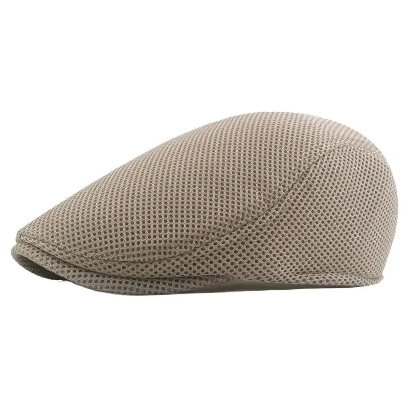 Men Women Hat Adjustable Newsboy Beret Ivy Cap Cabbie Flat Caps  Breathable Mesh Summer