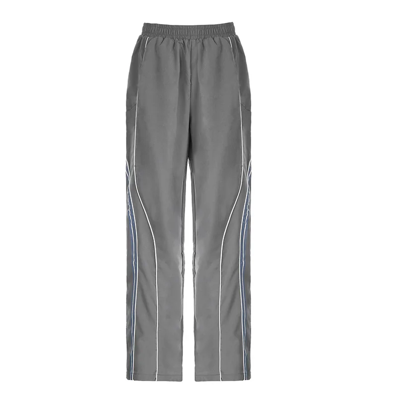 Pantaloni alla moda in tessuto Casual di base con Design a righe in stile INS alla moda, pantaloni sportivi larghi in vita elasticizzati personalizzati