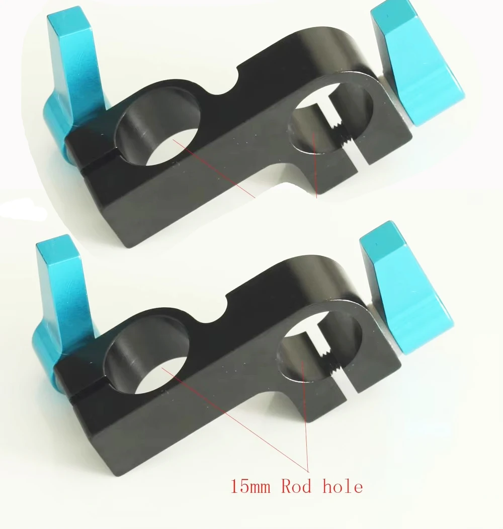 2x 90° Degree Rod Clamp Railblock Block for 15mm Rod Support Rail System DSLR Rig tripod camera