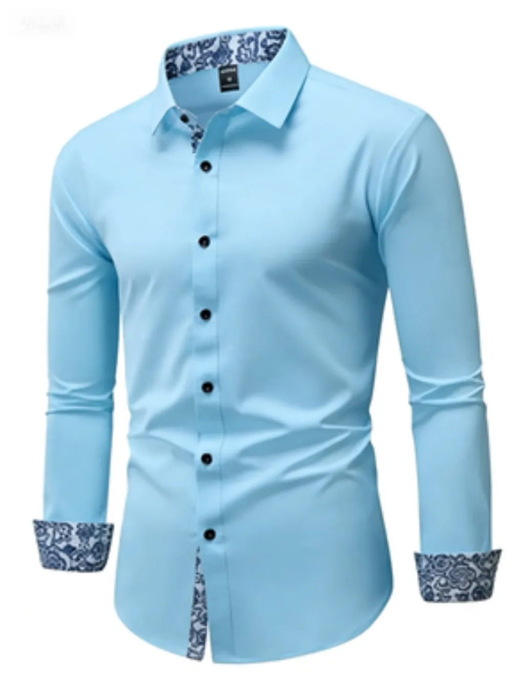 2025 Men's Casual Multifunctional Long Sleeved Wrinkle Free Formal Shirt, Commuting Printed Long Sleeved Shirt, Men's Slim Fit S