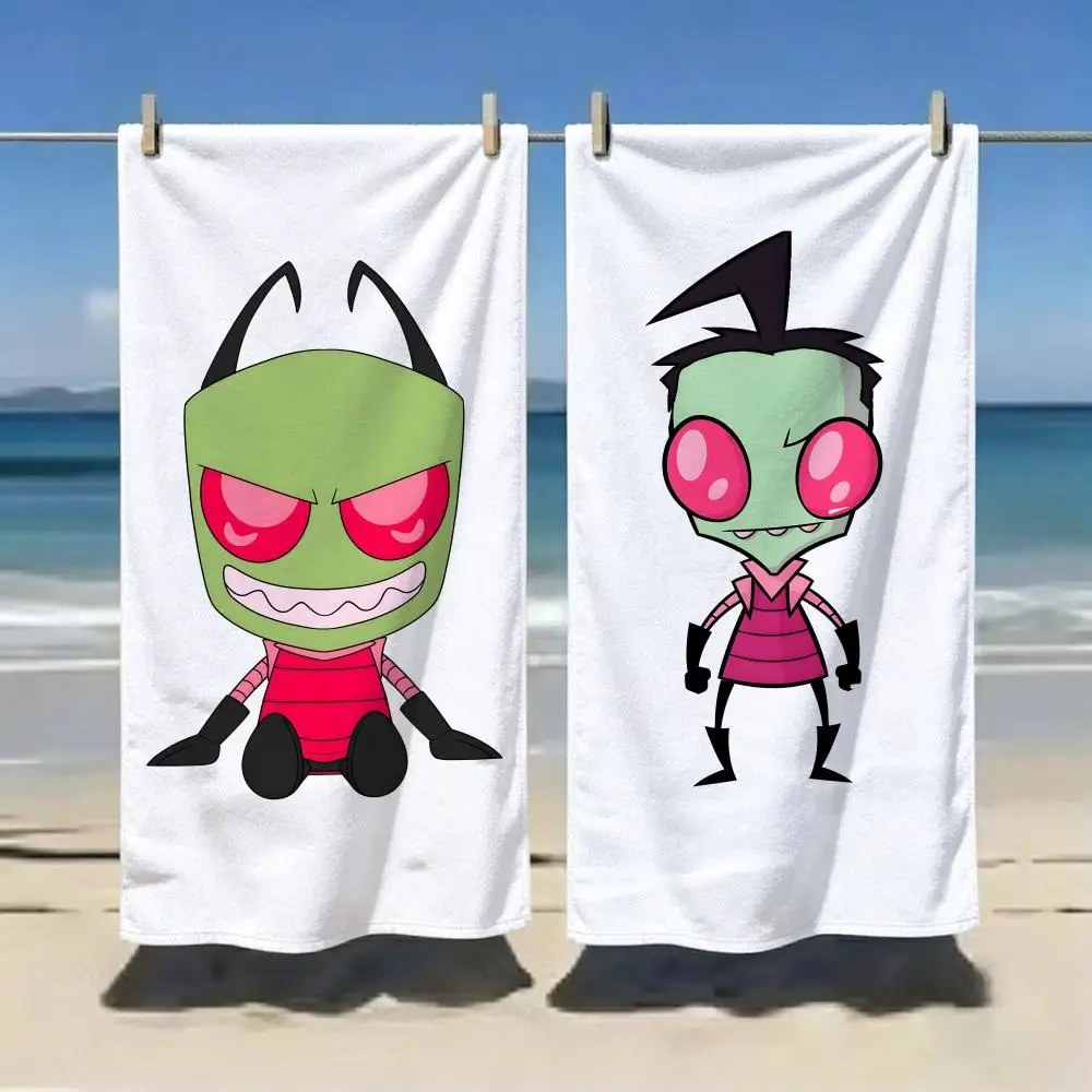 SciFi Cartoon Z-zimInvader Zim Towel Microfiber soft Beach Towel for Travel Fitness Sauna Bathing Camping