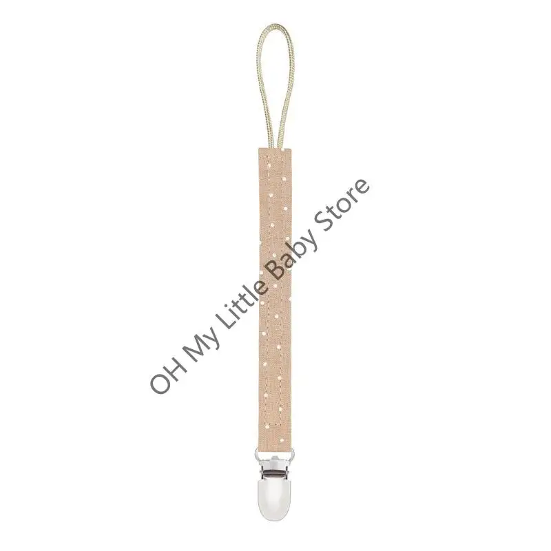 M76C حامل مصاصة من القطن والكتان 6 ألوان حلقات التسنين للأطفال مشابك للأولاد حزام التسنين لحديثي الولادة ملحقات