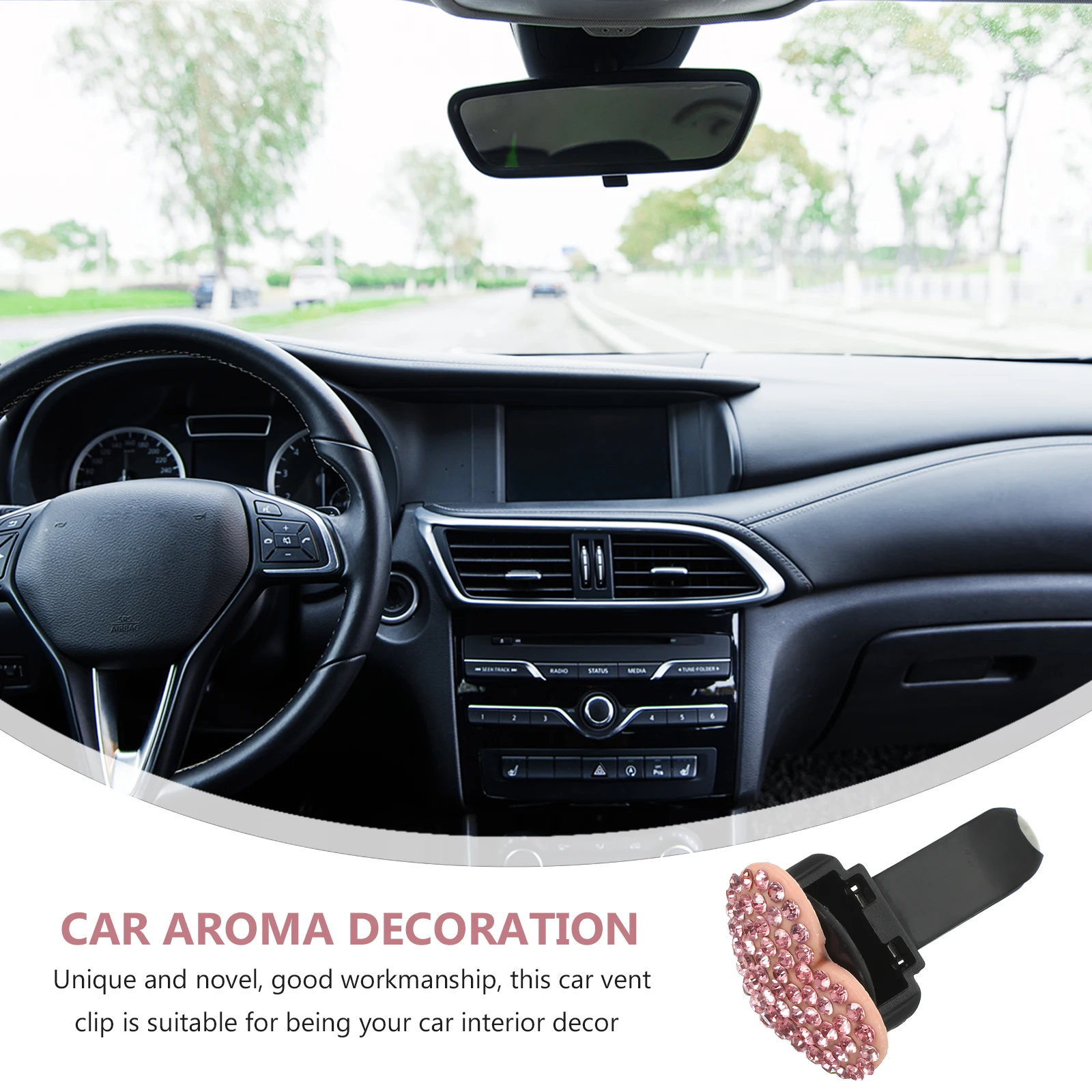 

2pcs Aromatherapy Dashboard Decorations Heart-shaped Car Vent Diffuser Pink Decorations Women Car Interior Accessories