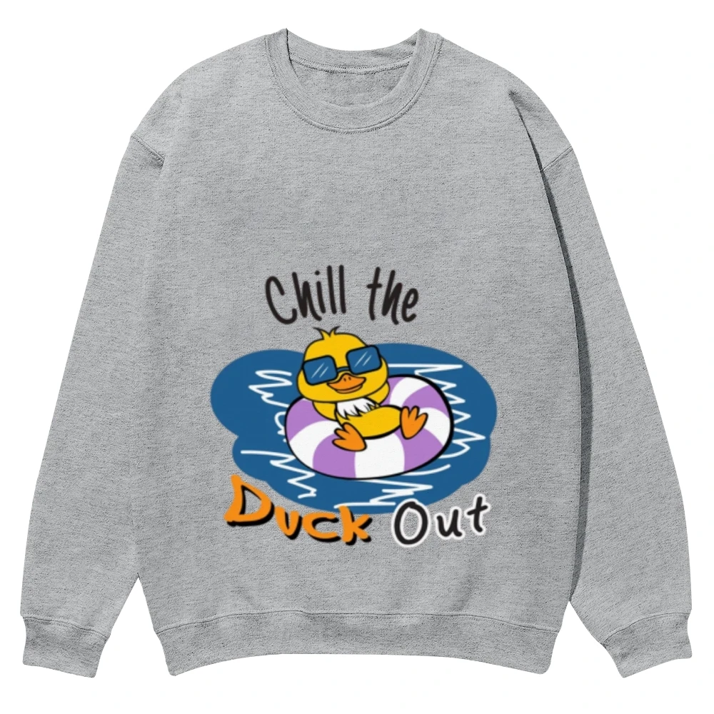 

Chill the Duck Out Trendy Graphic Sweatshirt Cusal Sweatshirt Trendy Long Sleeve Shirt Comfort Colors Unisex Sweatshirt