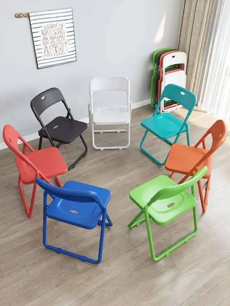 Home Meeting Folding Computer Activity Chair Training Chair Dining Chair Office Plastic Backrest Stool