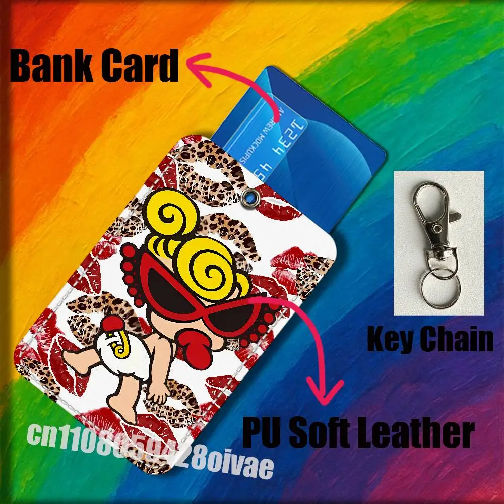 

For ID Clips Credit Bank Access Water Card Holder Cover Decoration Bag Leopard Print H-Hysteric M-Mini Key Keychain