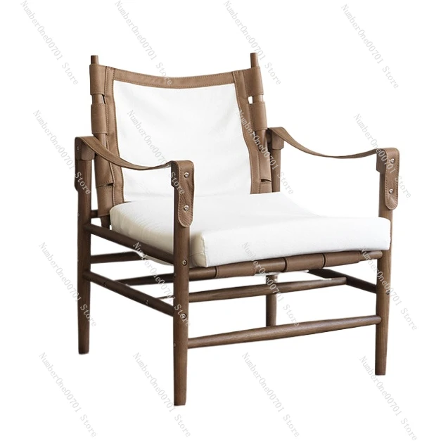 Simple Nordic Retro Leisure Chair Single Sofa Coffee Chair Designer Solid Wood Chair