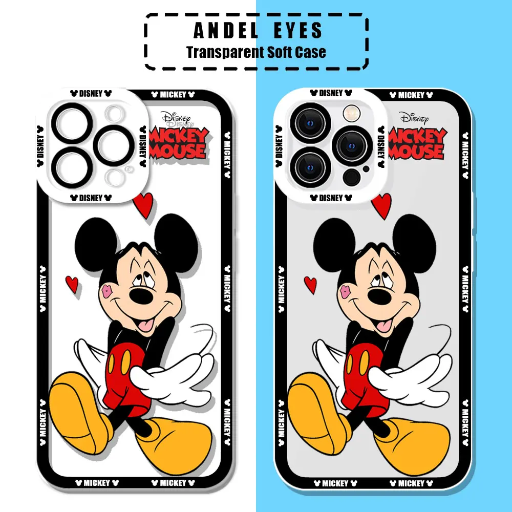 Cartoon Disney Mickey Mouse Case For Motorola MOTO G73 G72 G71 G60S G53 G52 G32 G30 G22 G9 Edge 40 Pro Plus 5G Transparent Cover