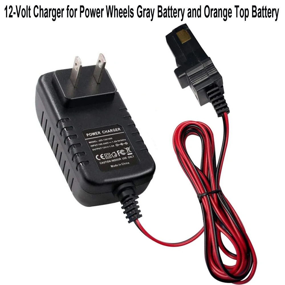 12 Volt Battery Charger for Power Wheels 12-Volt Ride-on Toys, for Fisher-Price Using The Orange Top Battery or The Gray Battery