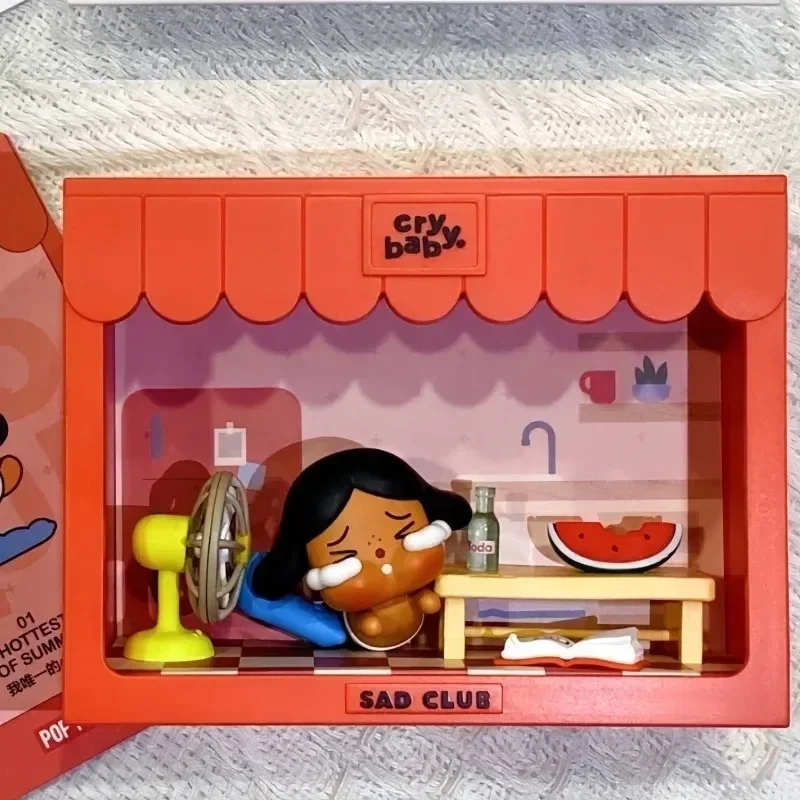 Crybaby Sad Club Series Scene Sets By Molly Anime Figure Box Cute Figurine Cry Baby Cartoon Desktop Ornament Toys Birthday Gifts